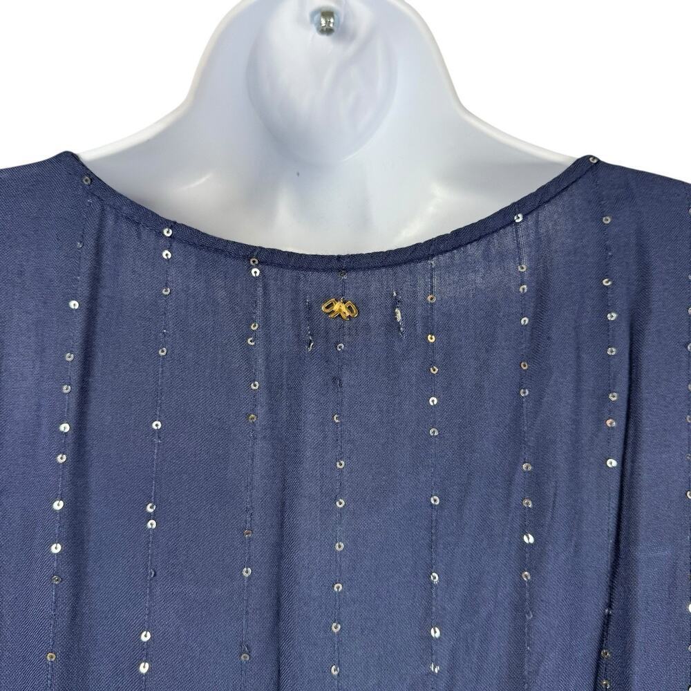 PQ Swim Dress Womens Medium Blue Angelica Sequined Tunic - Picture 7 of 11